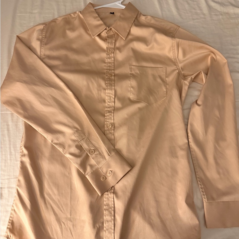 Amazon Men's Beige Dress Shirt